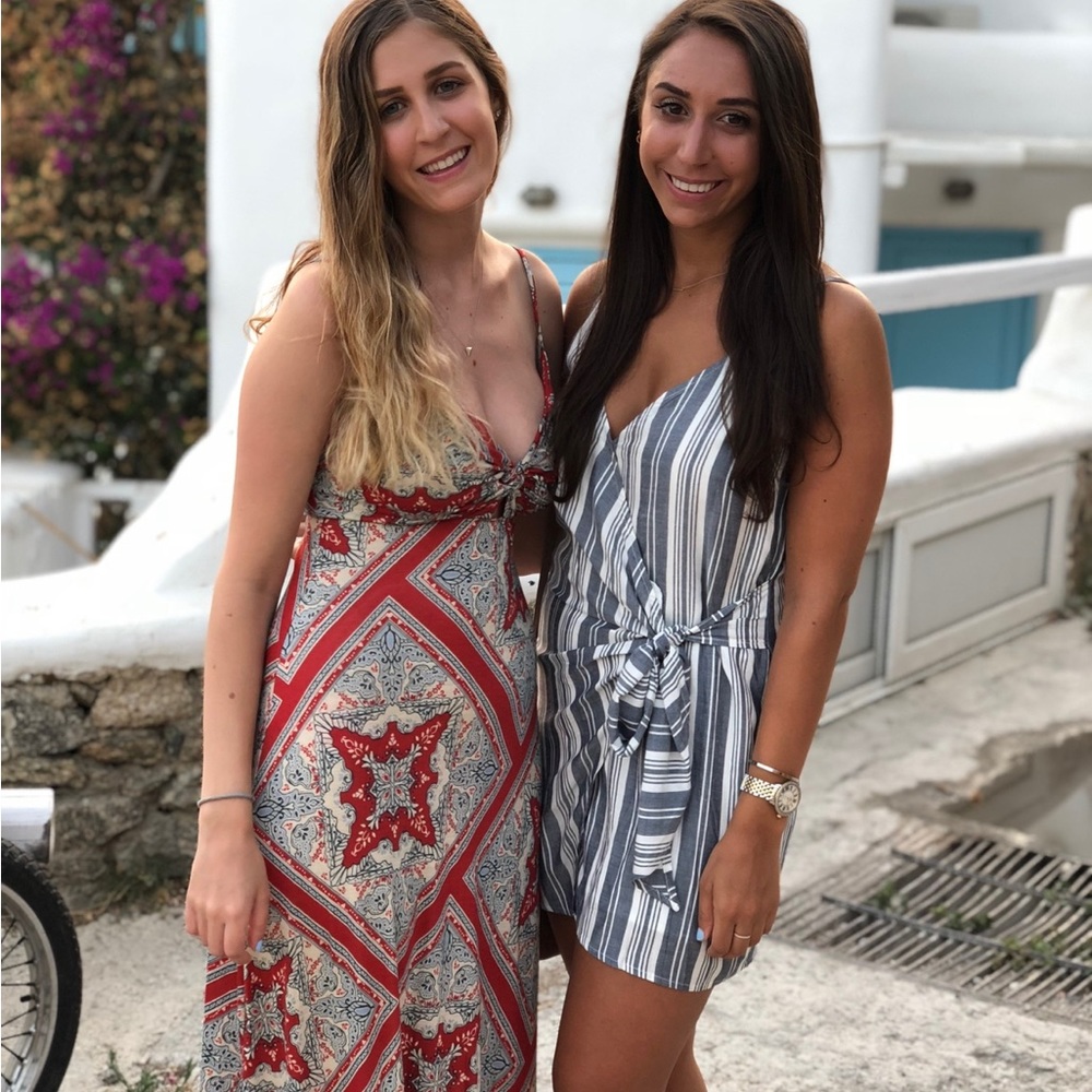 Striped wrap dress